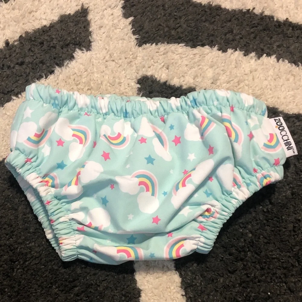 Light Blue Rainbow Diaper Cover